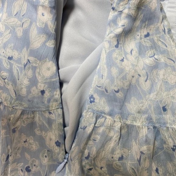 Ralph Lauren Floral Georgette Peasant Skirt, English Blue, Size 2 - Picture 7 of 7